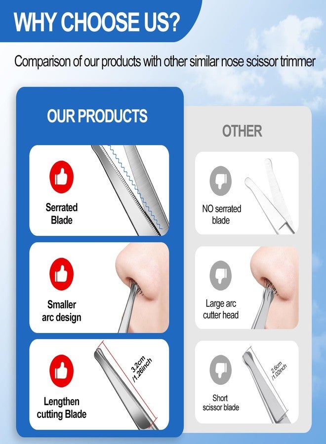 Lobodt 4.1inch round-headed stainless steel small scissors, suitable for trimming facial hair, nose hair, eyebrows, eyelashes, beards, personal care and salon beauty salons (matte silver) - Image 3